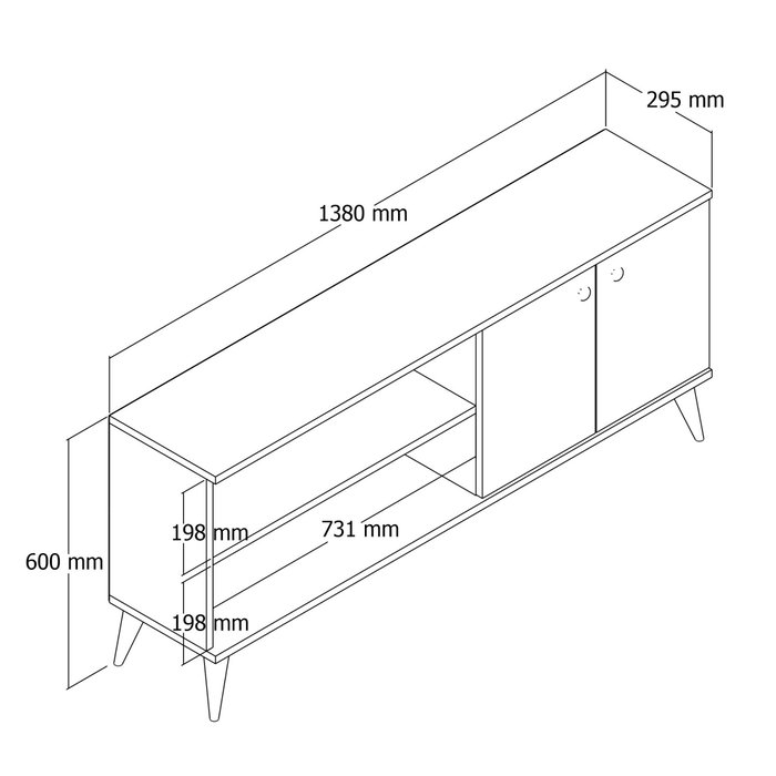 Hanah Home Everest 1572 Soporte de TV Roble